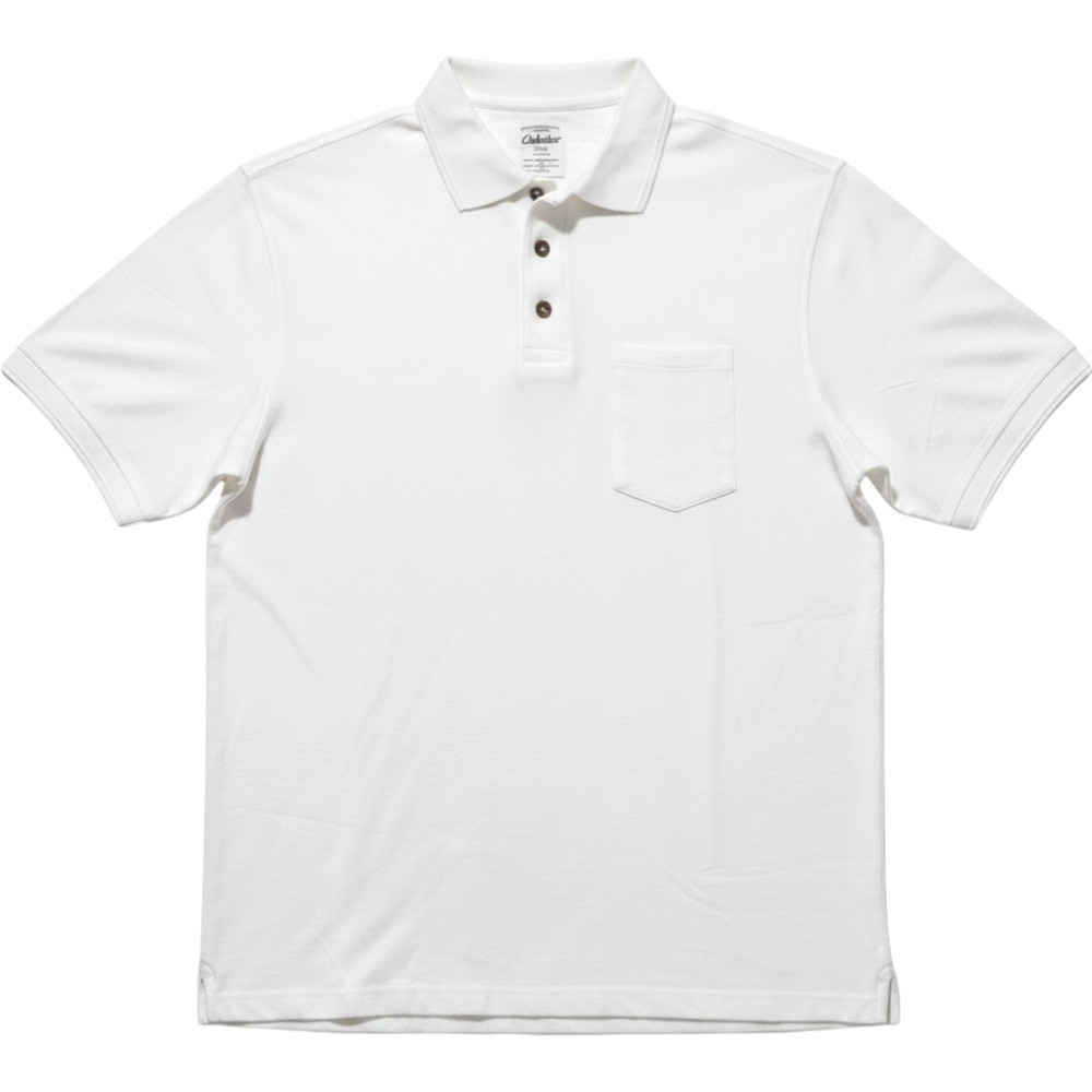 NEW‎ Cabela's White Magnum Pique Pocket Polo Shirt Men's Large TALL 100% Cotton